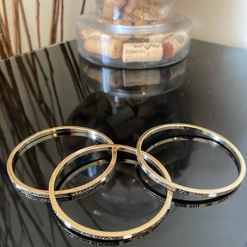 Gold tone Inspirational bangle bracelets